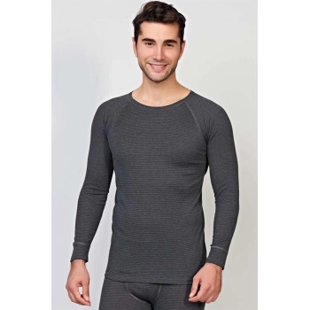 Erkek Termal Geniş Yaka Reglan Uzun Kol İçlik T-Shirt (8565)