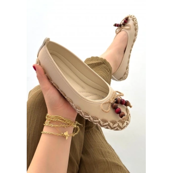 Ilwe Bej Cilt Babet Ayakkabı