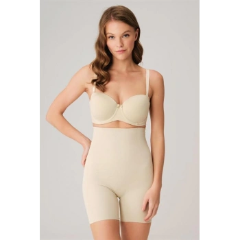 Kadın Mikro Kumaş Beli Yapıştırma Paçaları Silikon Bantlı Paçalı Sıkı Şort Korse (2848)