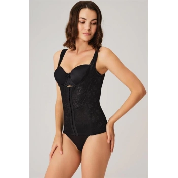 Kadın Toparlayıcı Bel İnceltici Dikişli Büyük Beden Kancalı Geniş Askı Sıkı Yelek Korse (2506)