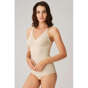 Kadın Toparlayıcı Vücut İnceltici Dikişli Alttan Kancalı Sıkı Badi Korse (5204)