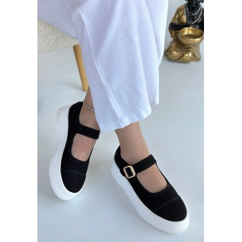 Lunni Siyah Keten Spor Ayakkabı