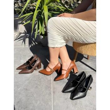 Nıvra Taba Cilt Topuklu Ayakkabı