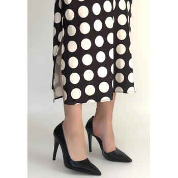 Pley Siyah Rugan Stiletto Ayakkabı