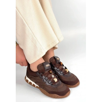 Tues Kahverengi Nubuk Bağcıklı Spor Ayakkabı