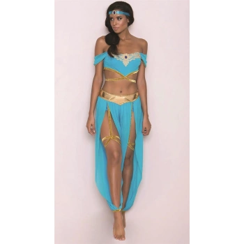 Fantezi Mavi Dansöz Kostümü