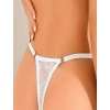 Beyaz Bacak Bantlı Dantelli Fantezi String Tanga