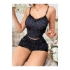 Yıldız Desenli Askılı Şortlu Pijama Takımı