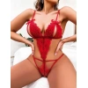 Dantel Detaylı Kırmızı Fantezi Body