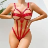 Fantezi Lastik Body Harness Kırmızı