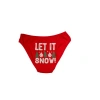 Kırmızı Yılbaşı Desenli Let İt Snow Pamuklu Külot