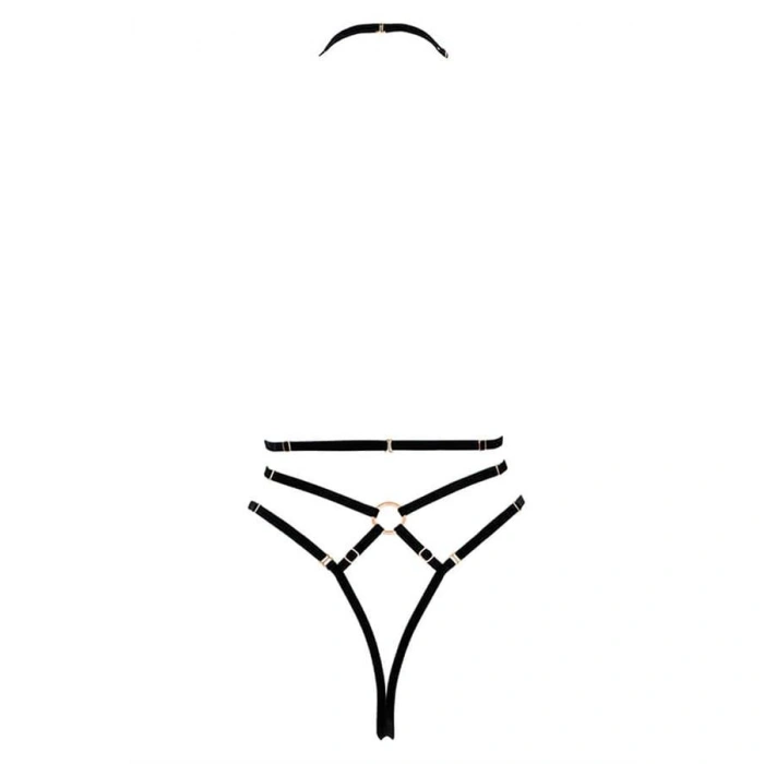 Göğüs Detaylı Fantezi Siyah Harness