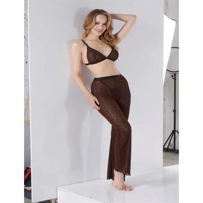 Siyah Transparan Fantezi Sütyen Pijama Takımı