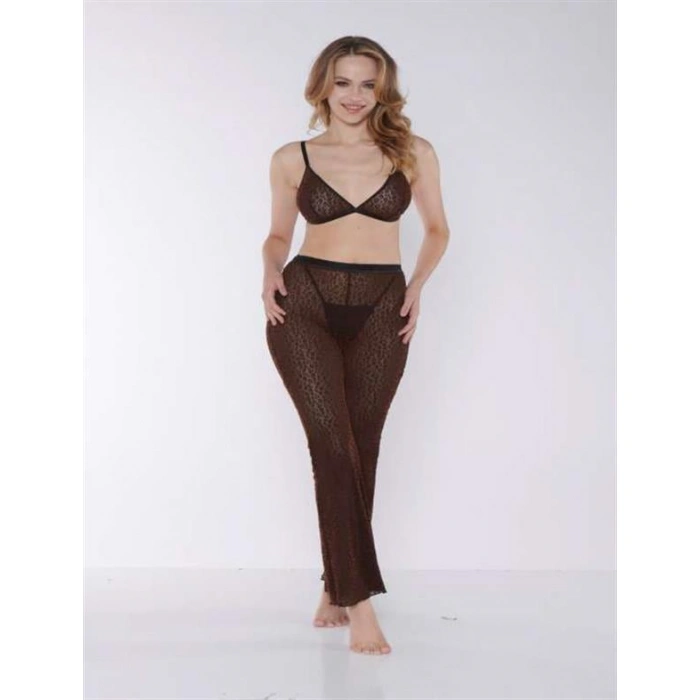 Siyah Transparan Fantezi Sütyen Pijama Takımı