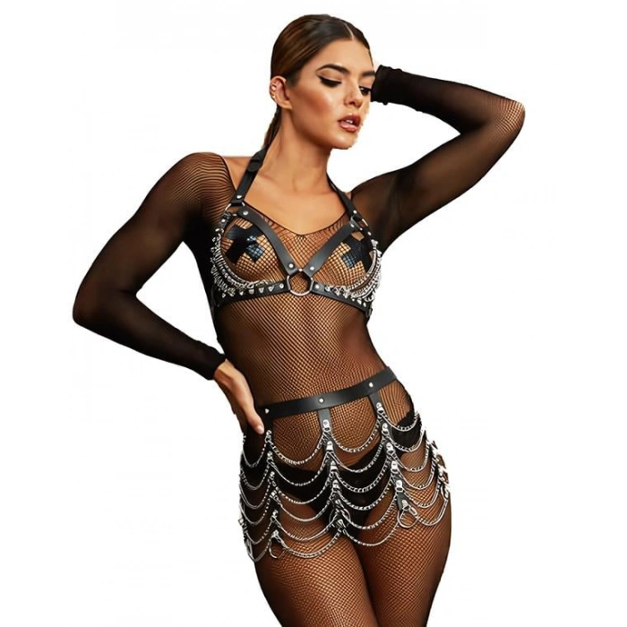 Zincir Detaylı Fantezi Harness Aksesuar