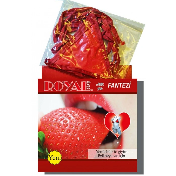 Fantezi Tüketilebilen Yenilebilir Çilek Aromalı İç Çamaşırı Takımı