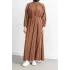 LETAFET REGLAN KOL FIRFIR DETAYLI ELBİSE - TABA - (Asorti: 46-52)