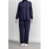 LETAFET RİVET DETAYLI FERMUARLI PANTOLONLU TAKIM - LACİVERT - (Asorti: M-XXL)