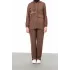 NERVÜR DETAYLI İNCİ PANT. TAKIM - KAHVE - (Asorti: M-XXL)