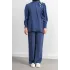 LETAFET ÖNÜ VOLAN DETAYLI PANTOLONLU TAKIM - İNDİGO - (Asorti: M-XXL)