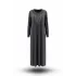 HESNA 8464 BTT. BASKILI ELBİSE - SİYAH - (Asorti: 7-9)