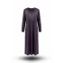 HESNA 8464 BTT. BASKILI ELBİSE - MÜRDÜM - (Asorti: 7-9)