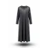 HESNA 8459 BASKILI ELBİSE - SİYAH - (Asorti: 4-7)