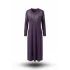 HESNA 8459 BASKILI ELBİSE - MÜRDÜM - (Asorti: 4-7)