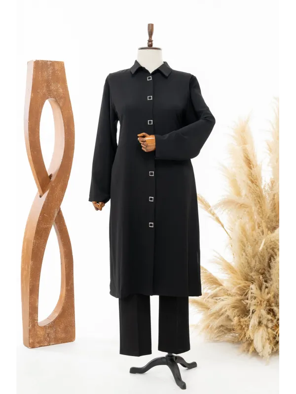 HESNA 5313 TUNİK - SİYAH - (Asorti: 54-60)