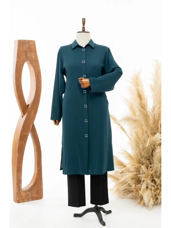 HESNA 5313 TUNİK - ZÜMRÜT - (Asorti: 54-60)