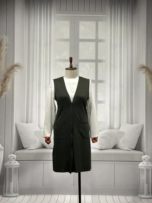 BUĞRA UZUN YELEK - HAKİ - (Asorti: 4-6)