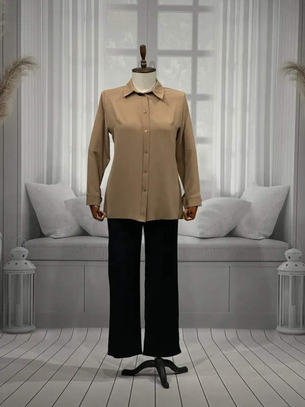 FERİDE GÖMLEK - BEJ - (Asorti: 46-54)