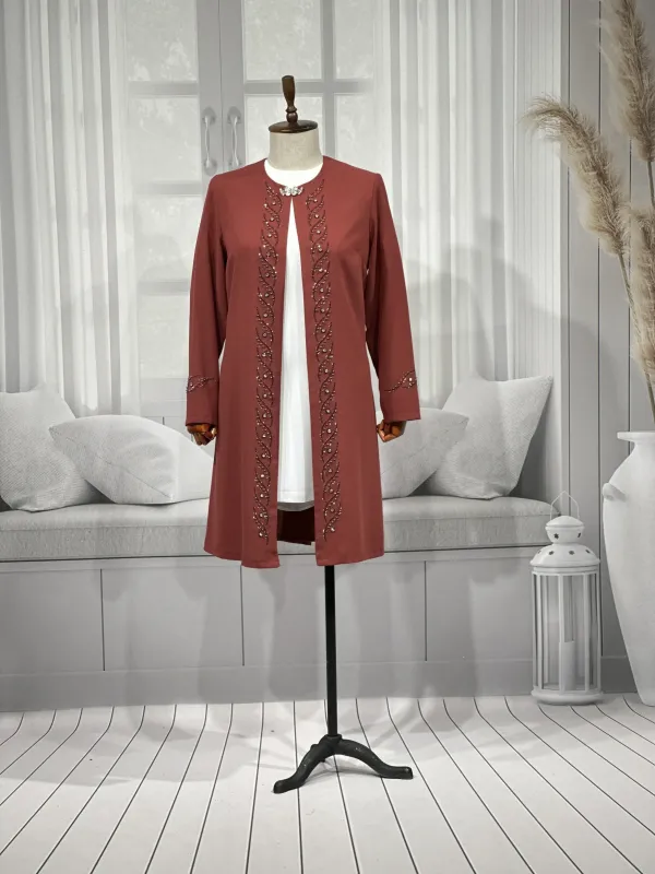 HESNA 3517 TAKIM - KİREMİT - (Asorti: 46-52)