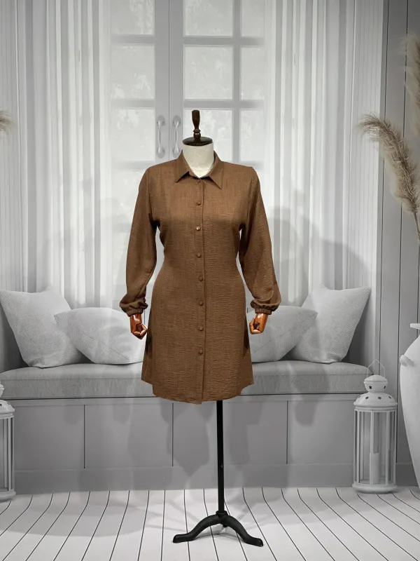 HESNA 5345 TUNİK - KAHVE - (Asorti: 48-56)