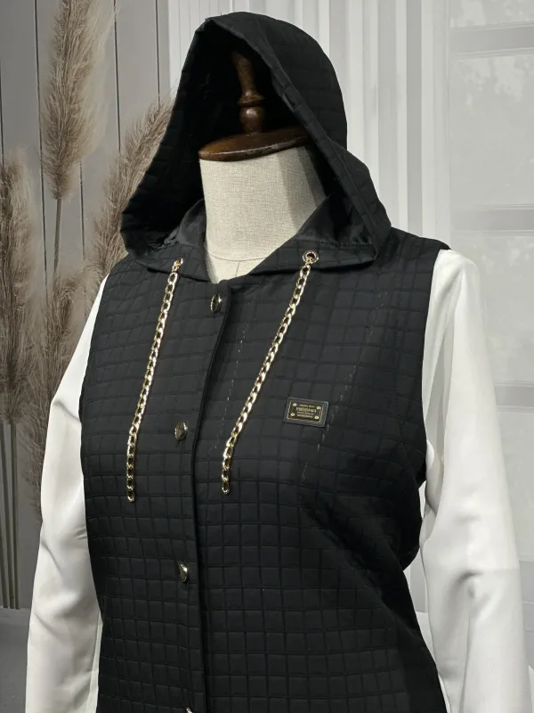 HESNA 7078 KAPİTONE YELEK - SİYAH - (Asorti: 46-52)