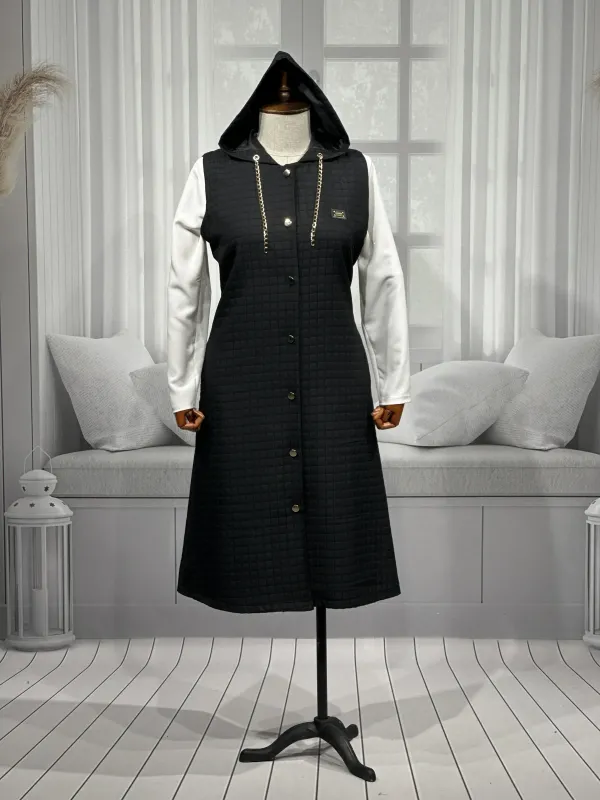 HESNA 7078 KAPİTONE YELEK - SİYAH - (Asorti: 46-52)