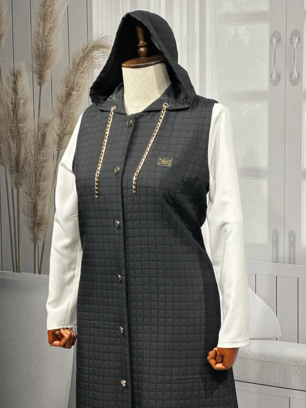 HESNA 7078 KAPİTONE YELEK - SİYAH - (Asorti: 46-52)