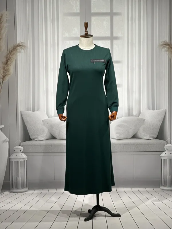 HESNA 8191 ELBİSE - PETROL - (Asorti: 3-6)