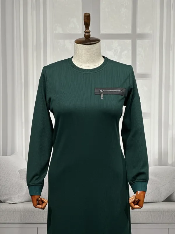 HESNA 8191 ELBİSE - PETROL - (Asorti: 3-6)