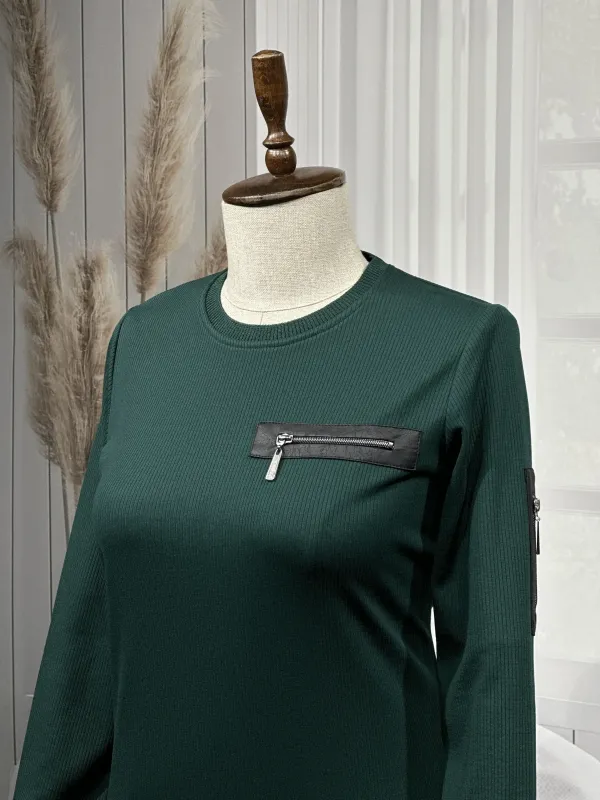 HESNA 8191 ELBİSE - PETROL - (Asorti: 3-6)