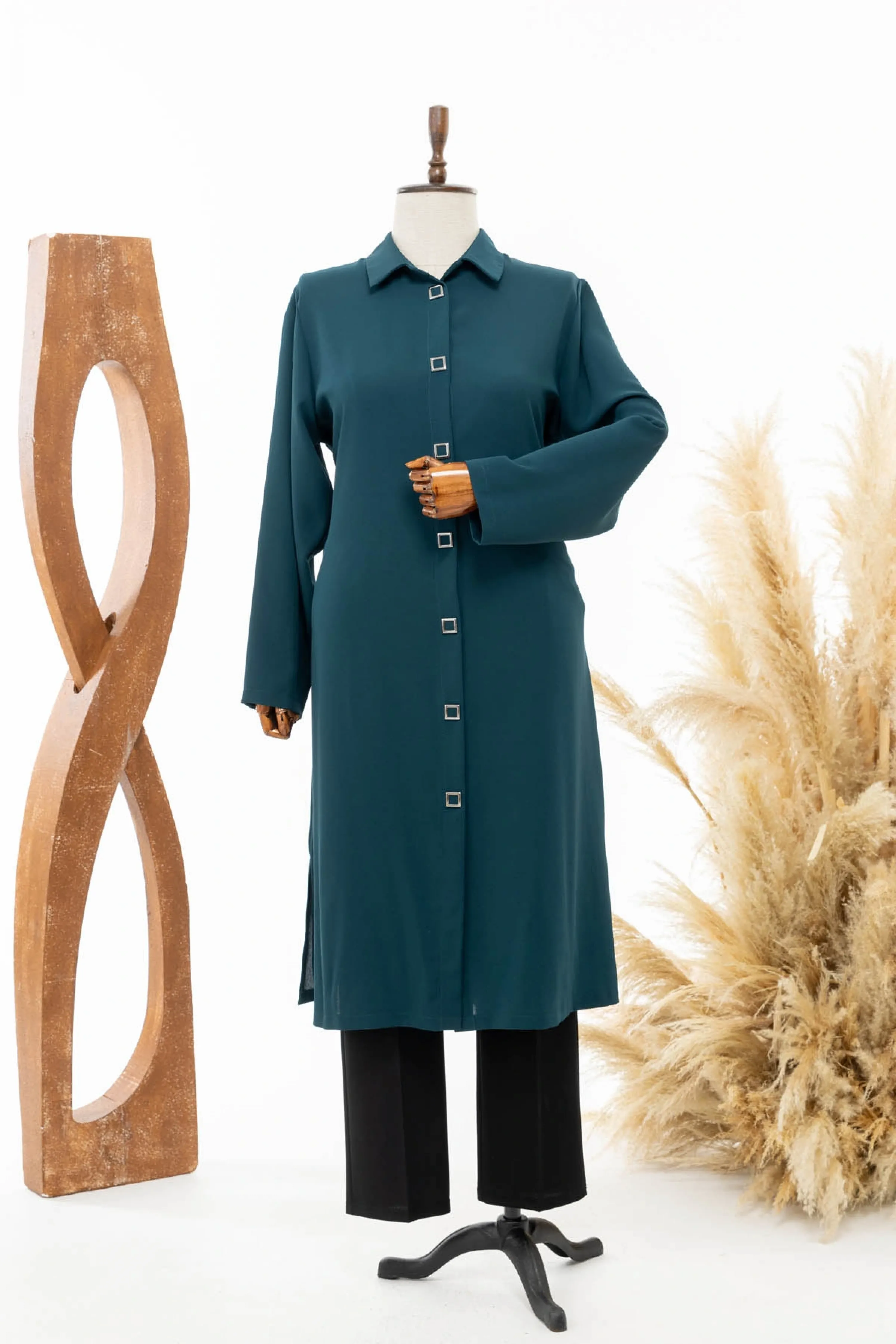 HESNA 5313 TUNİK - ZÜMRÜT - (Asorti: 54-60)