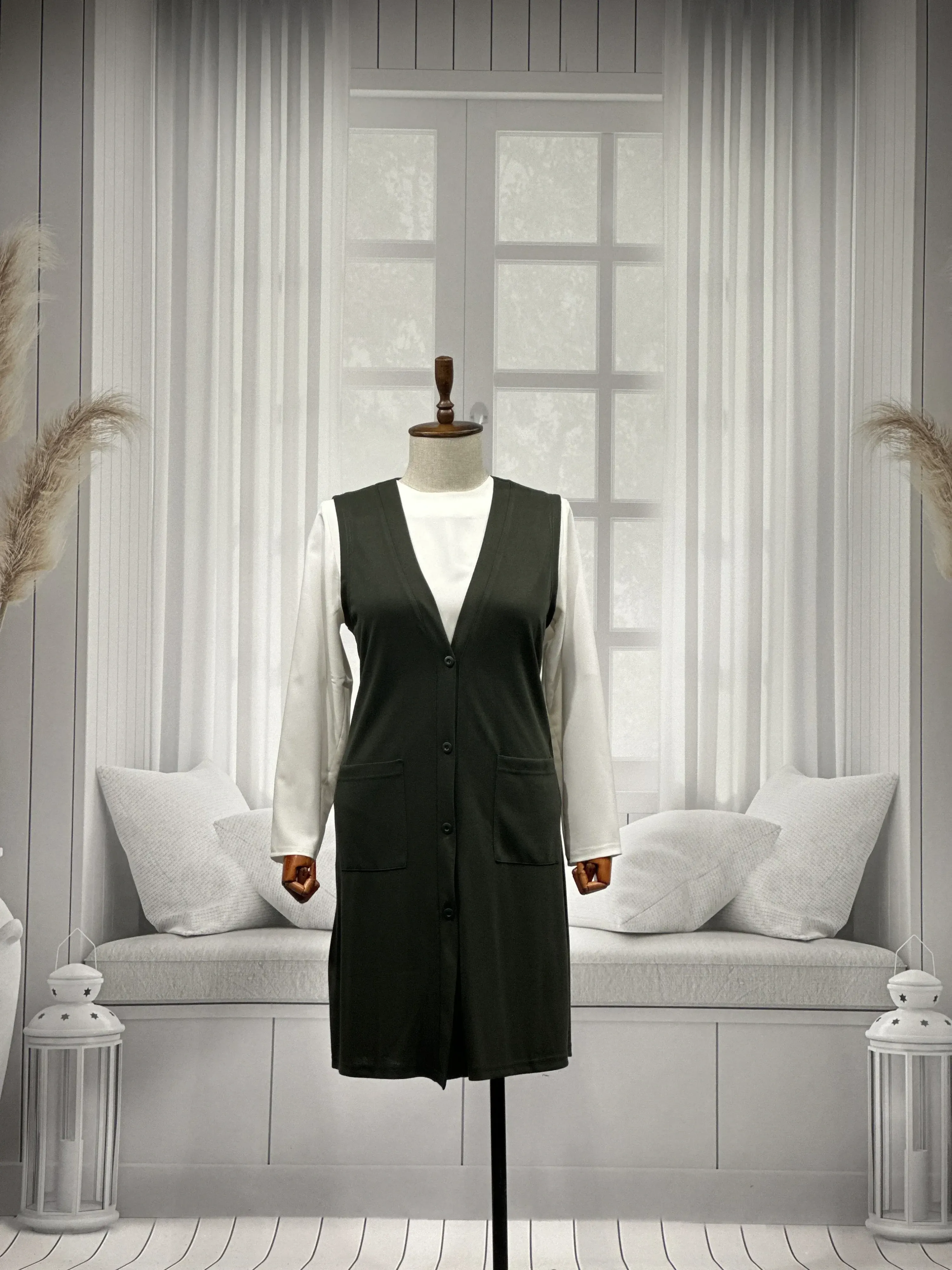 BUĞRA UZUN YELEK - HAKİ - (Asorti: 4-6)