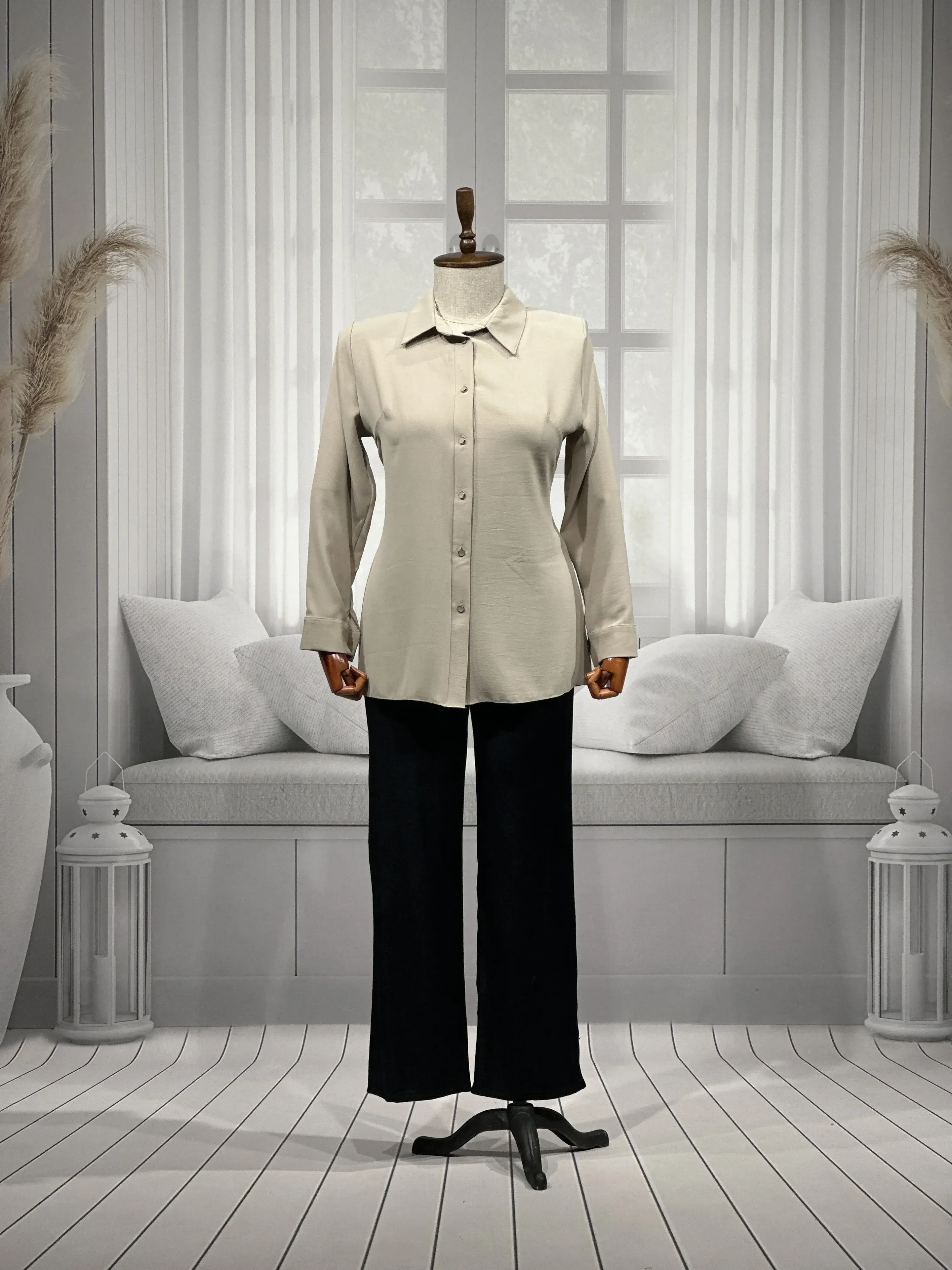 FERİDE GÖMLEK - TAŞ - (Asorti: 46-54)