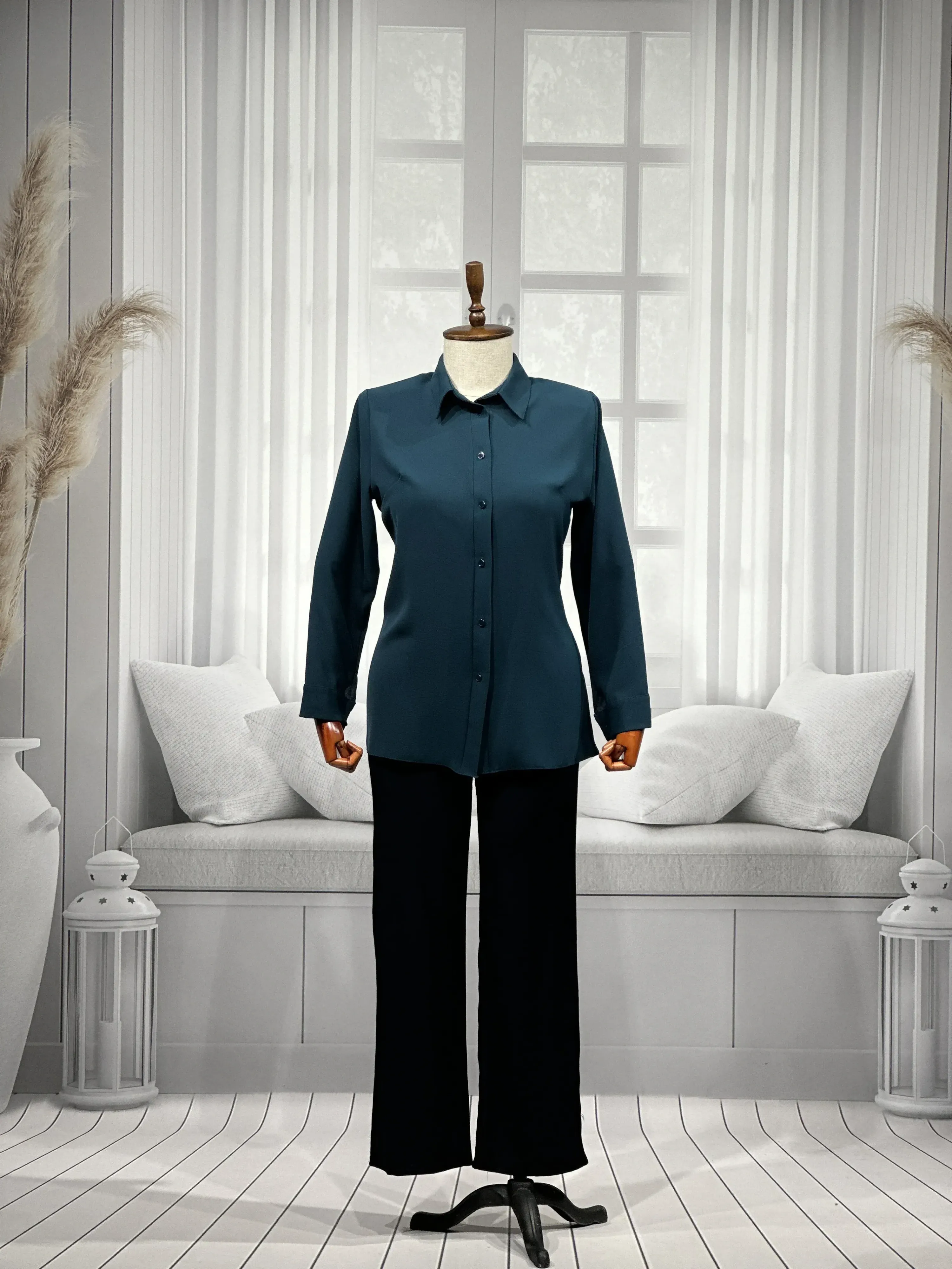 FERİDE GÖMLEK - ZÜMRÜT - (Asorti: 46-54)