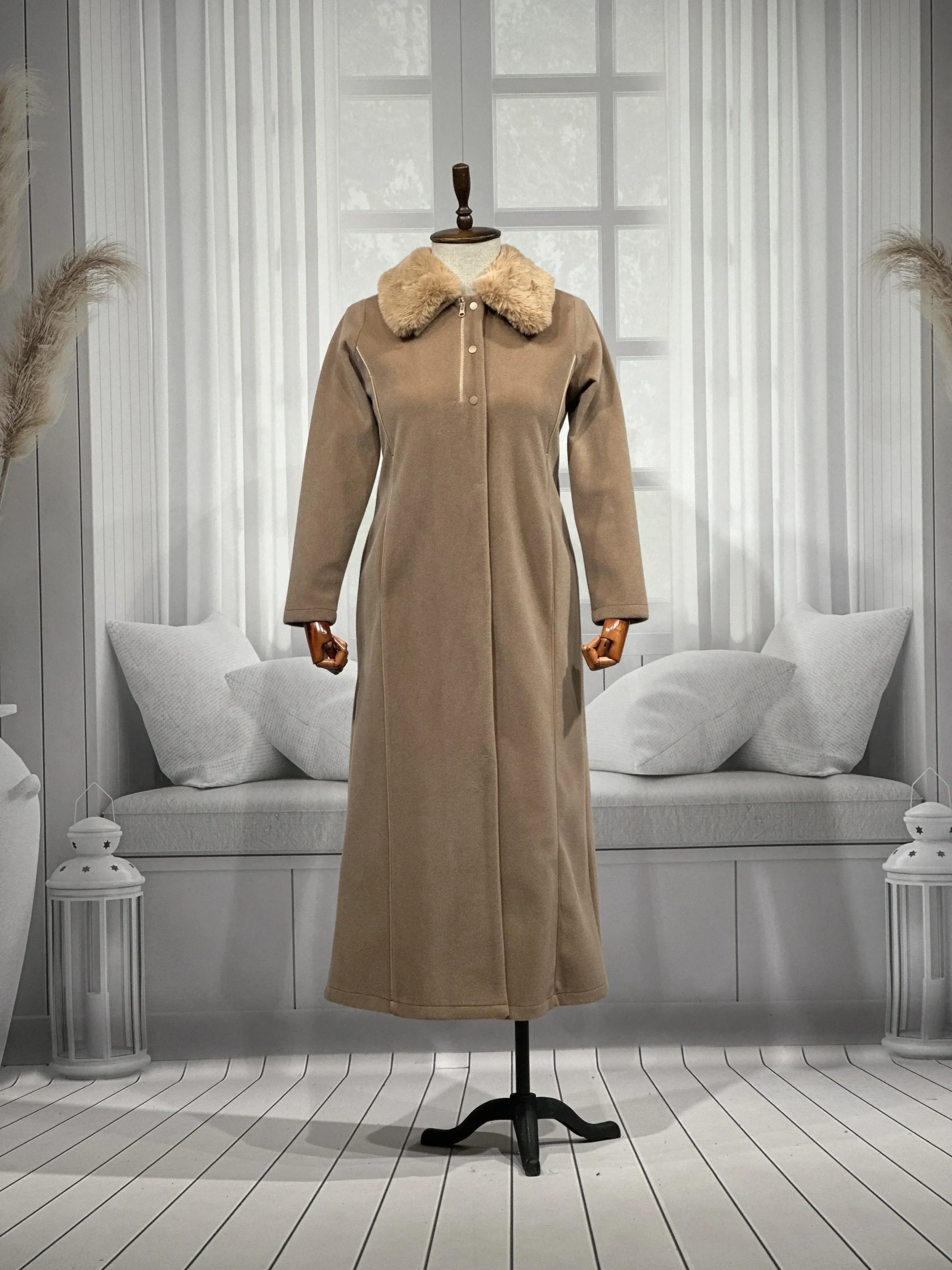 HESNA 2195 PARDESÜ - KOYU CAMEL - (Asorti: 46-52)