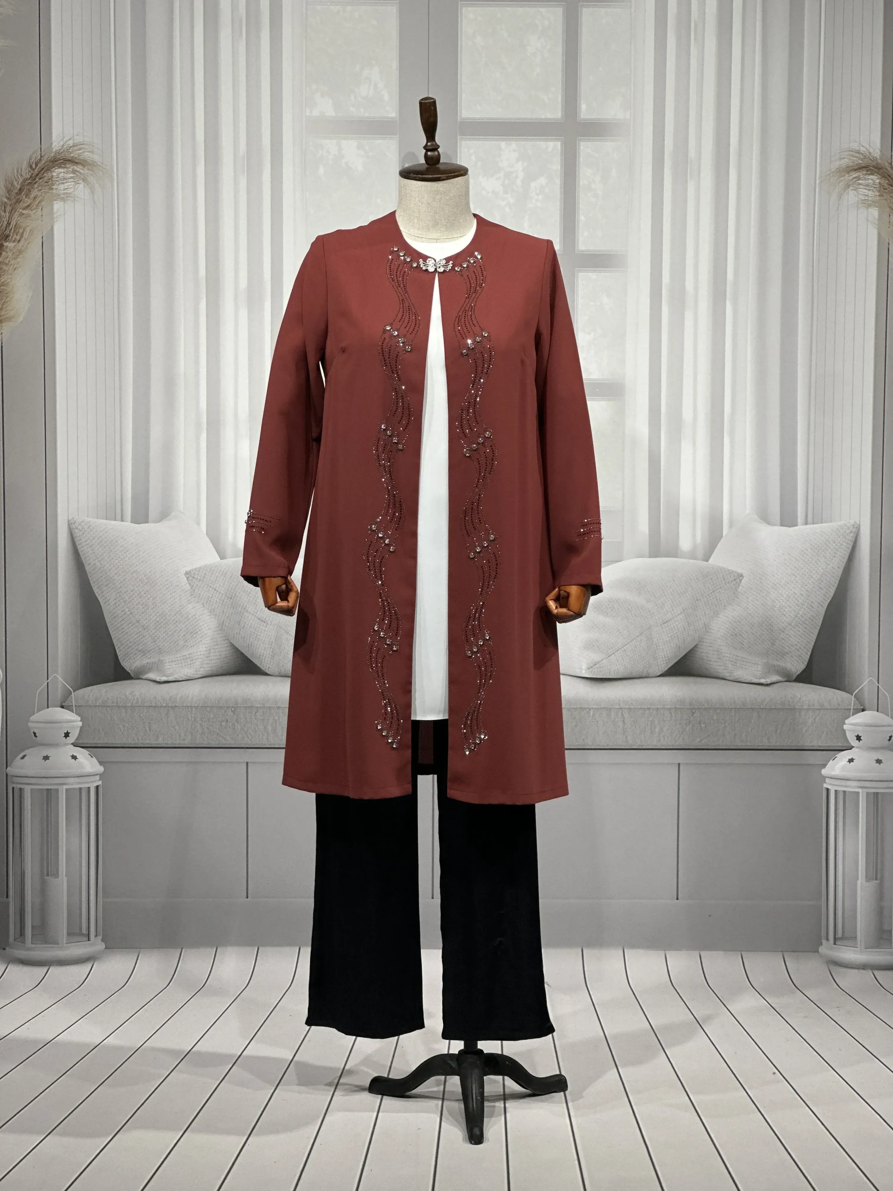 HESNA 3516 TAKIM - KİREMİT - (Asorti: 46-52)