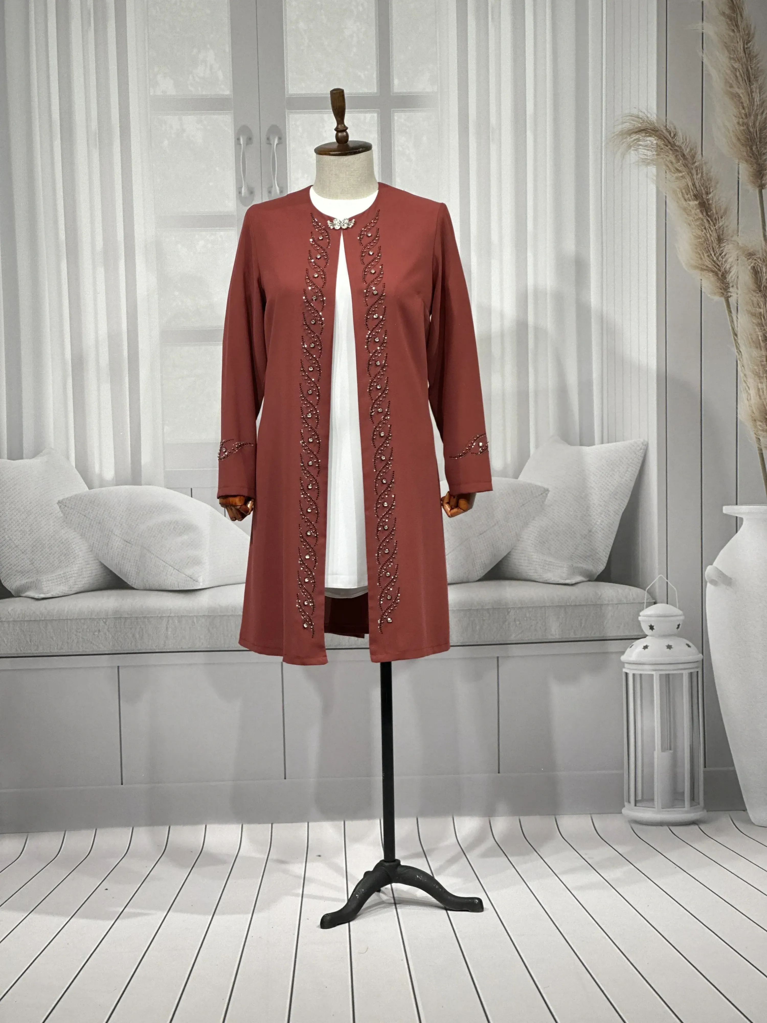 HESNA 3517 TAKIM - KİREMİT - (Asorti: 46-52)