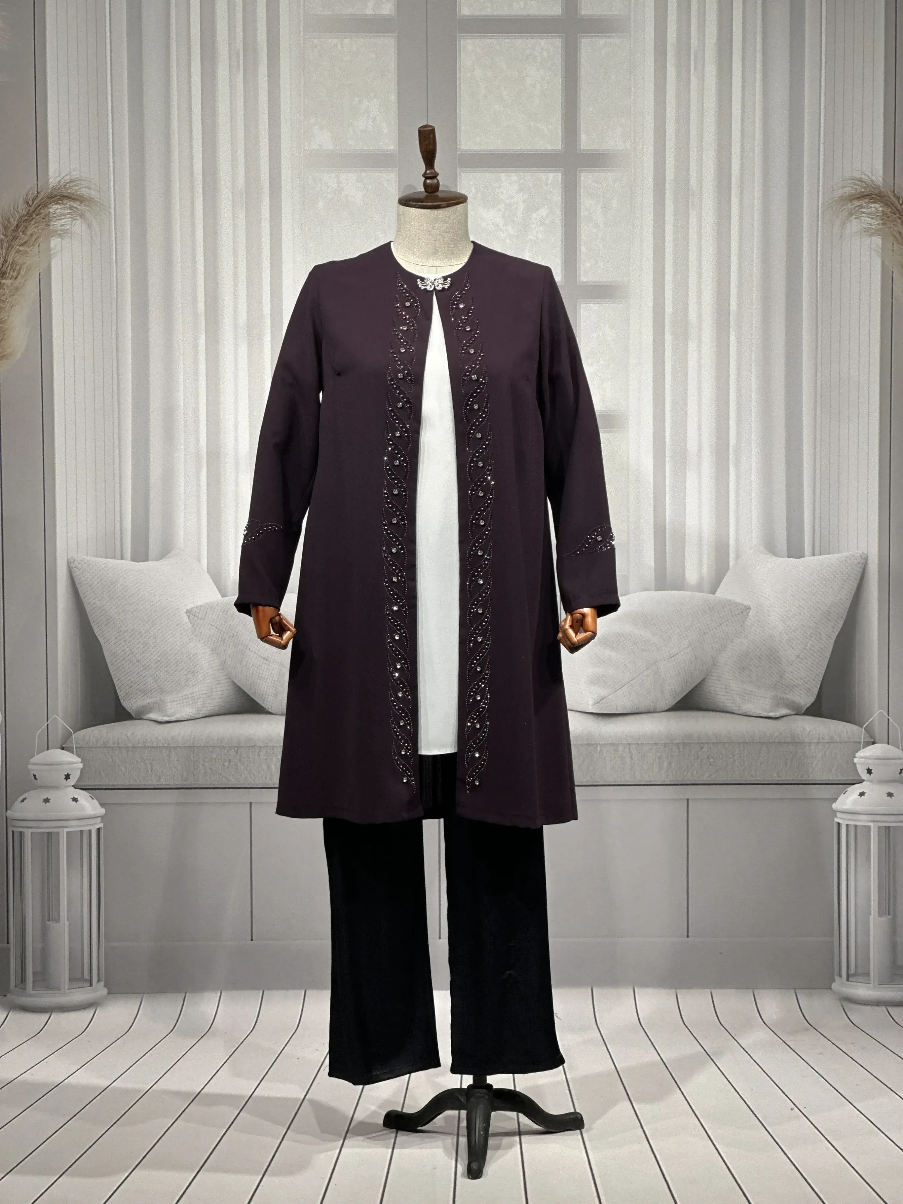 HESNA 3517 TAKIM - MÜRDÜM - (Asorti: 46-52)