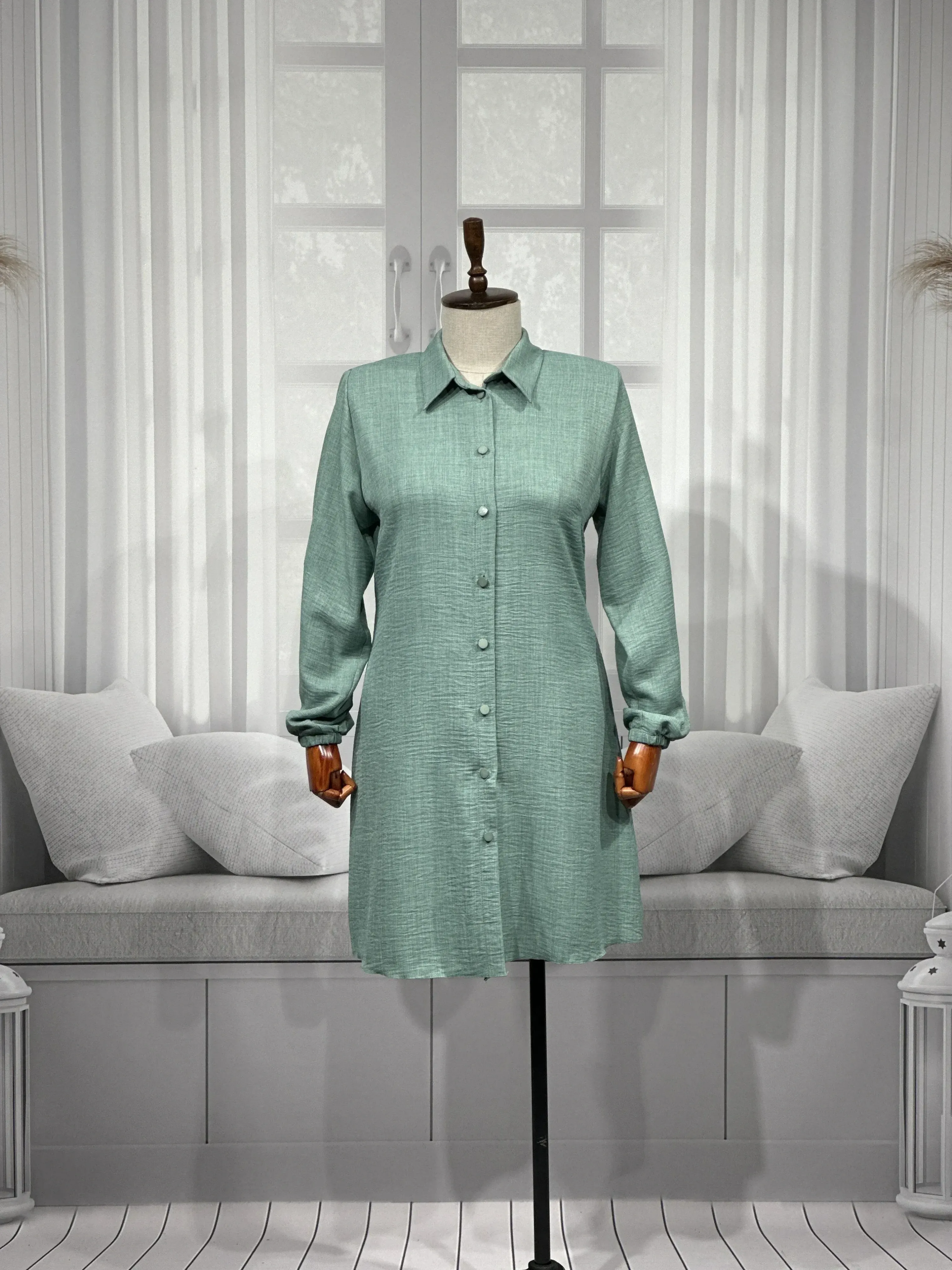 HESNA 5345 TUNİK - MİNT - (Asorti: 48-56)