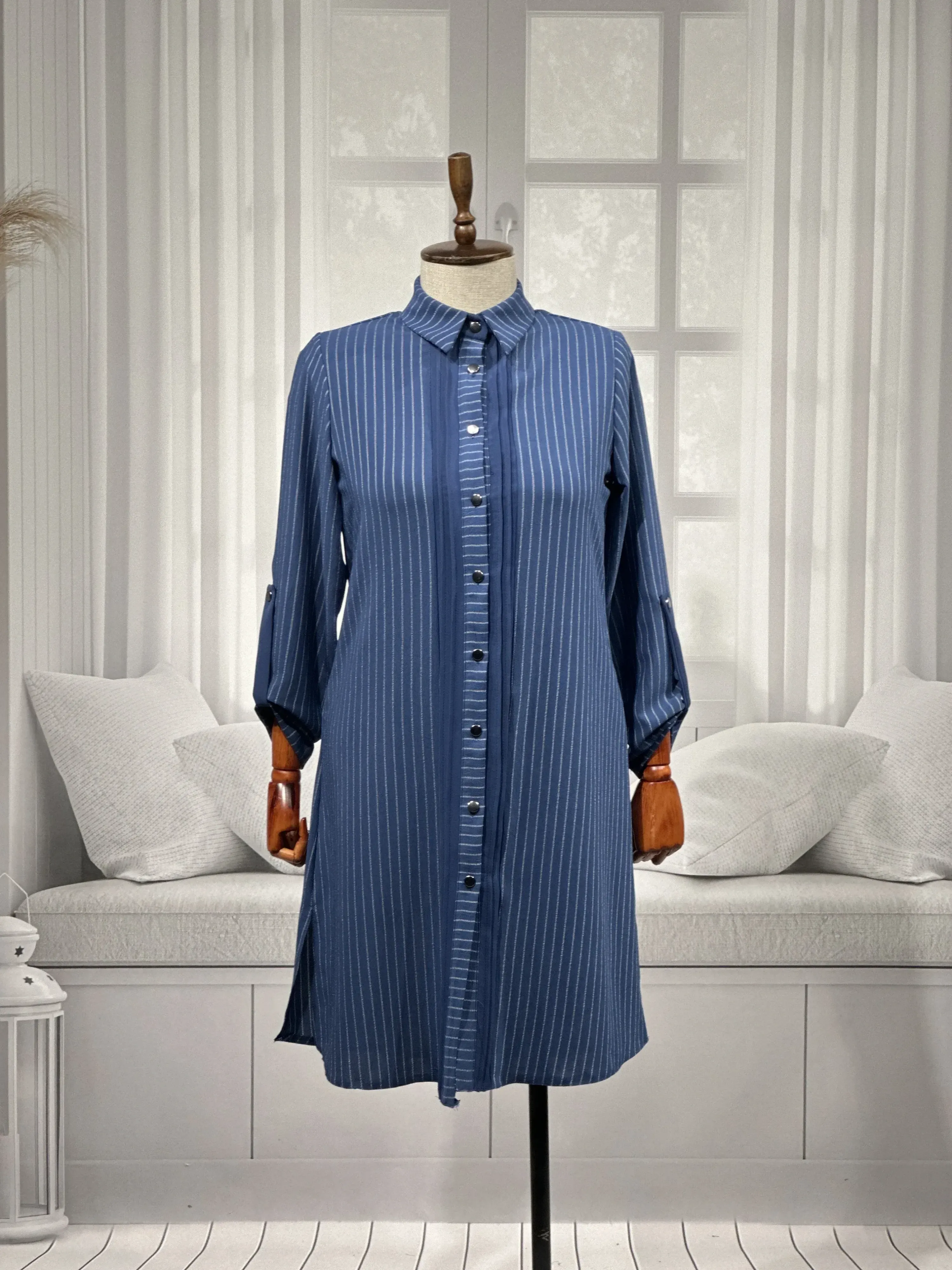 HESNA 5350 TUNİK - İNDİGO - (Asorti: 46-52)